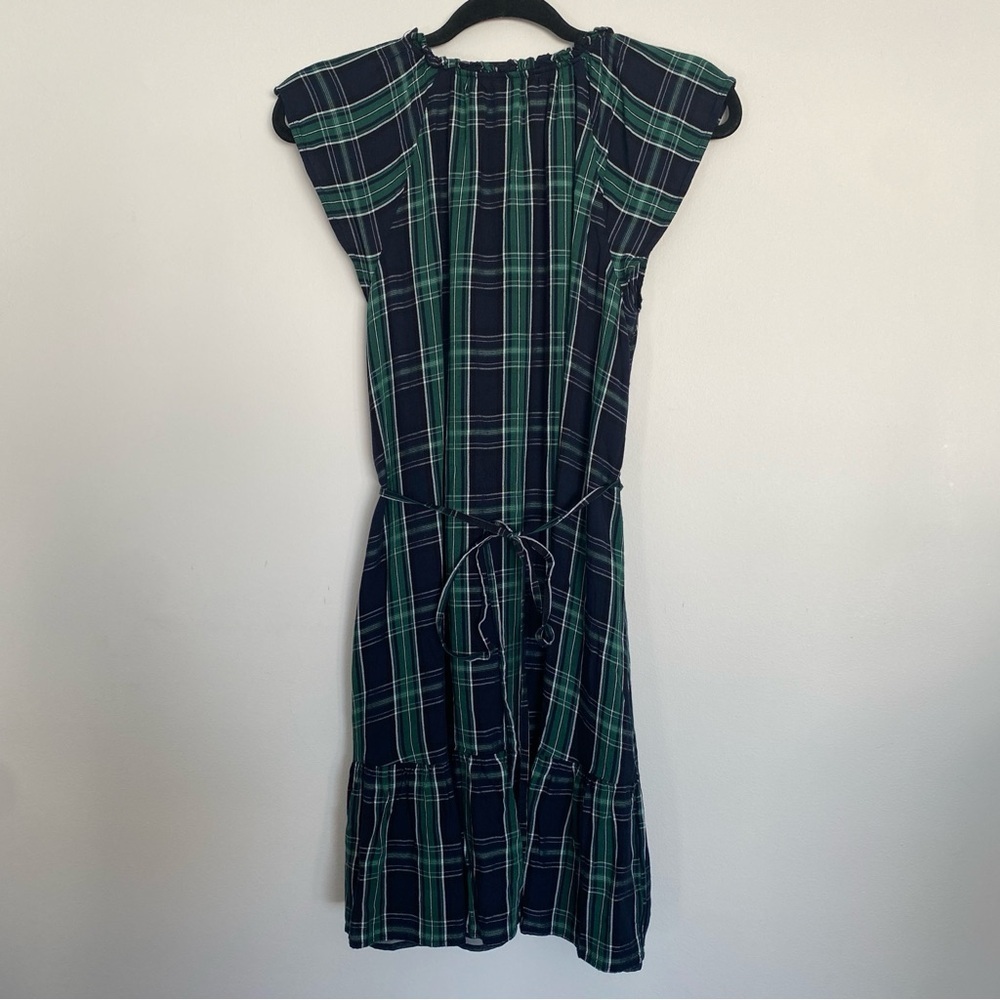 Loft Green And Navy Plaid Dress - Picture 3 of 3